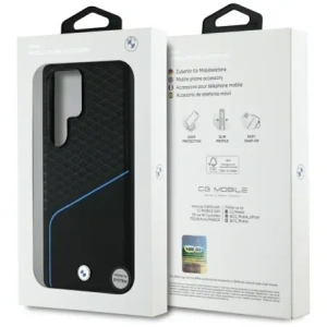 Hurtownia GSM - Etui BMW kožené s texturou a hladké MagSafe pro Samsung Galaxy S25 Ultra černé - BMW804 - {ean13} - Hurt