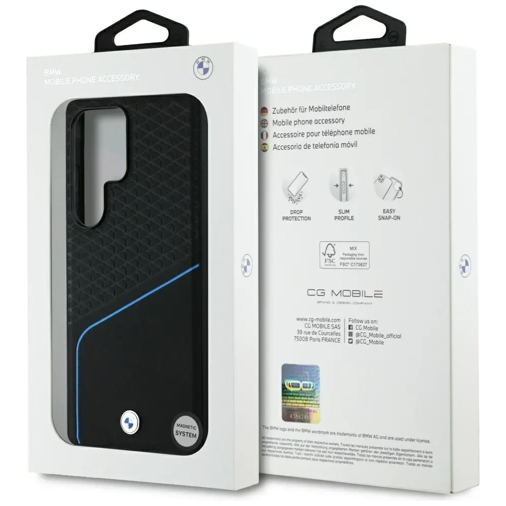Hurtownia GSM - Etui BMW Leather Textured and Smooth MagSafe do Samsung Galaxy S25 Ultra czarny - BMW804 - {ean13} - Hurt