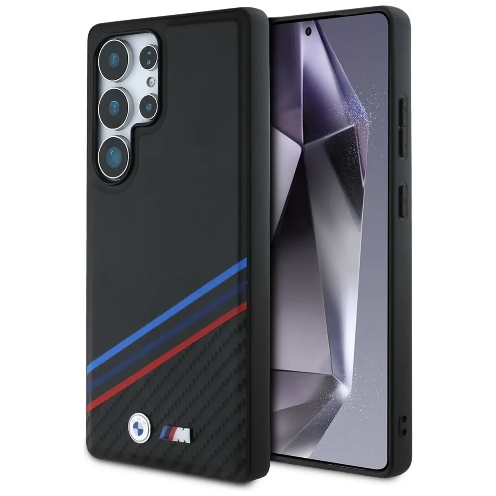 Hurtownia GSM - BMW Leder Tricolor Überquerungsstreifen MagSafe Samsung Galaxy S25 Ultra schwarz - BMW806 - {ean13} - Hurt
