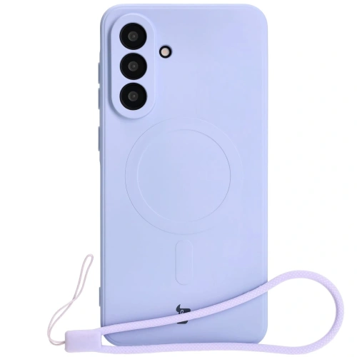 Silikonowe etui z pierścieniem magnetycznym Bizon Case Silicone Magnetic Sq do Samsung Galaxy A56 5G jasnofioletowe