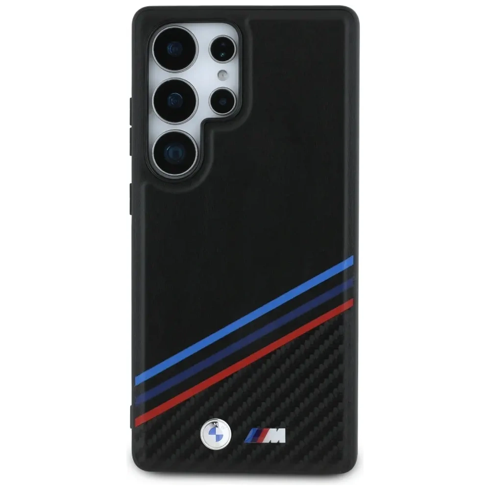 Hurtownia GSM - BMW Leder Tricolor Überquerungsstreifen MagSafe Samsung Galaxy S25 Ultra schwarz - BMW806 - {ean13} - Hurt
