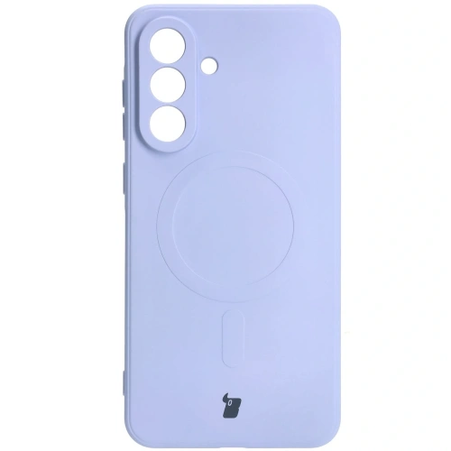 Silikonowe etui z pierścieniem magnetycznym Bizon Case Silicone Magnetic Sq do Samsung Galaxy A56 5G jasnofioletowe