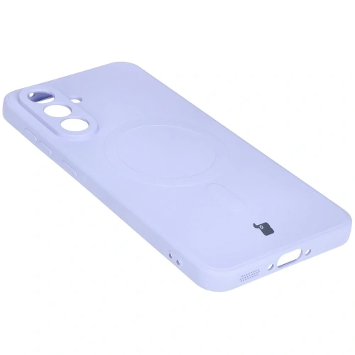 Silikonowe etui z pierścieniem magnetycznym Bizon Case Silicone Magnetic Sq do Samsung Galaxy A56 5G jasnofioletowe