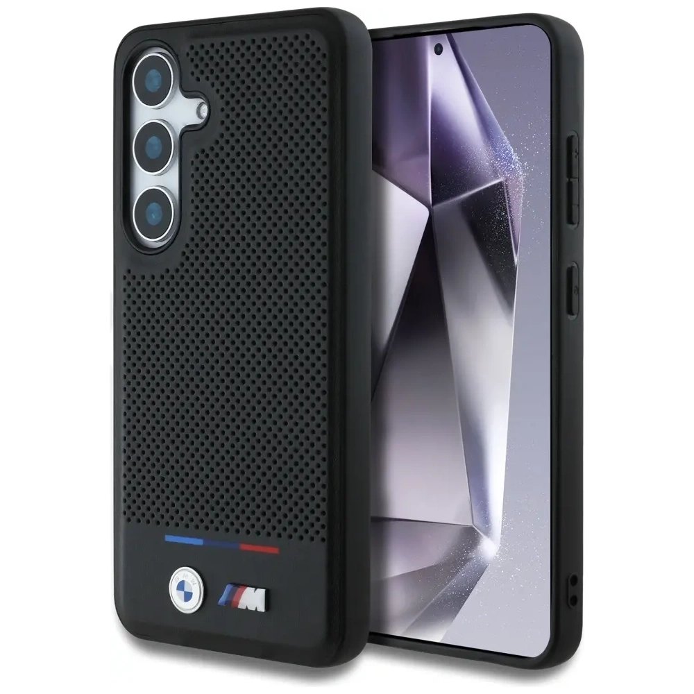 Hurtownia GSM - Etui BMW Kožené Tricolor Stripe MagSafe pro Samsung Galaxy S25 černé - BMW807 - {ean13} - Hurt