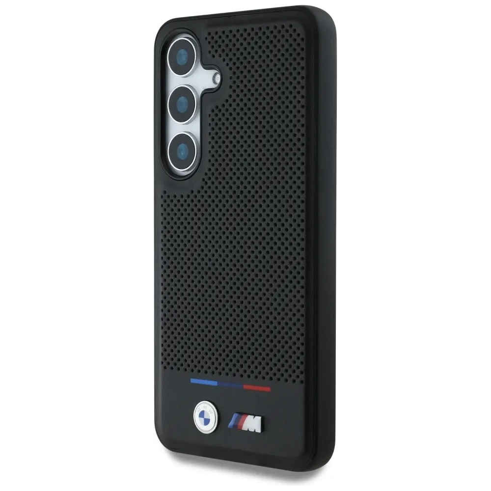 Hurtownia GSM - BMW Bőr Trikolor Csík MagSafe Samsung Galaxy S25 fekete - BMW807 - {ean13} - Hurt