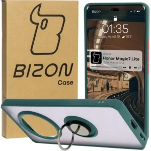 Hurtownia GSM - Etui s úchopem na prst Bizon Case Hybrid Ring pro Honor Magic7 Lite kouřové s tmavě zeleným rámečkem - BIZ8305 - {ean13} - Hurt