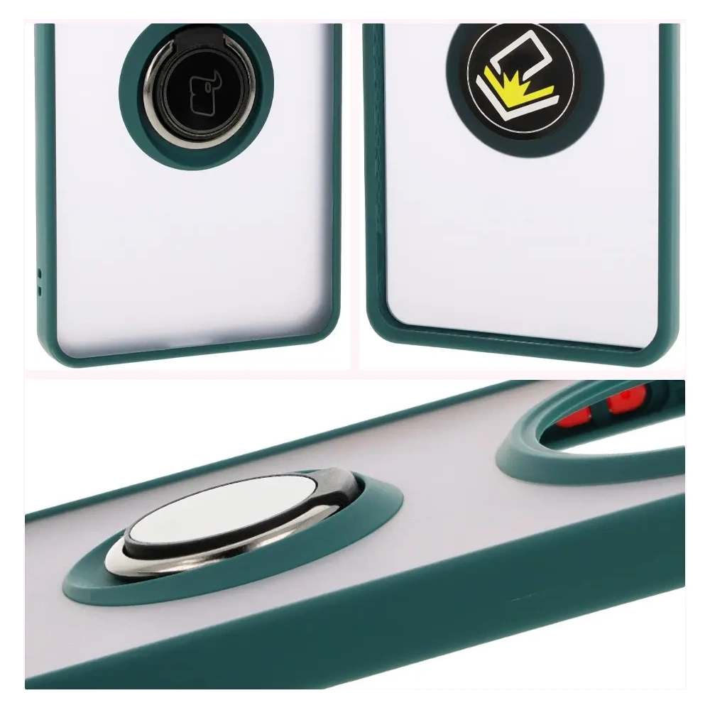 Wholesale Bizon Case Hybrid Ring Honor Magic7 Lite smoky with a dark green frame - BIZ8305 - {ean13} - Hurt