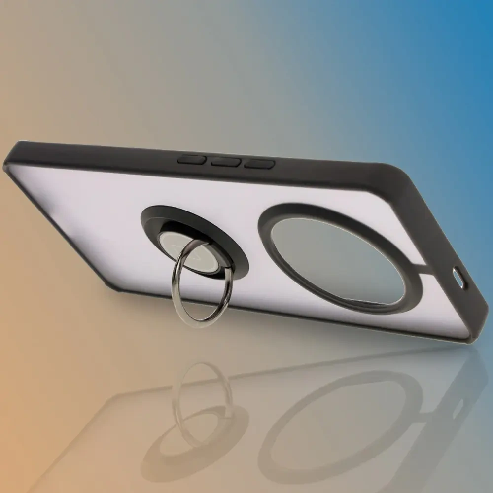 Hurtownia GSM - Bizon Case Hybrid Gyűrű Honor Magic7 Lite füstös színű, fekete kerettel - BIZ8306 - {ean13} - Hurt