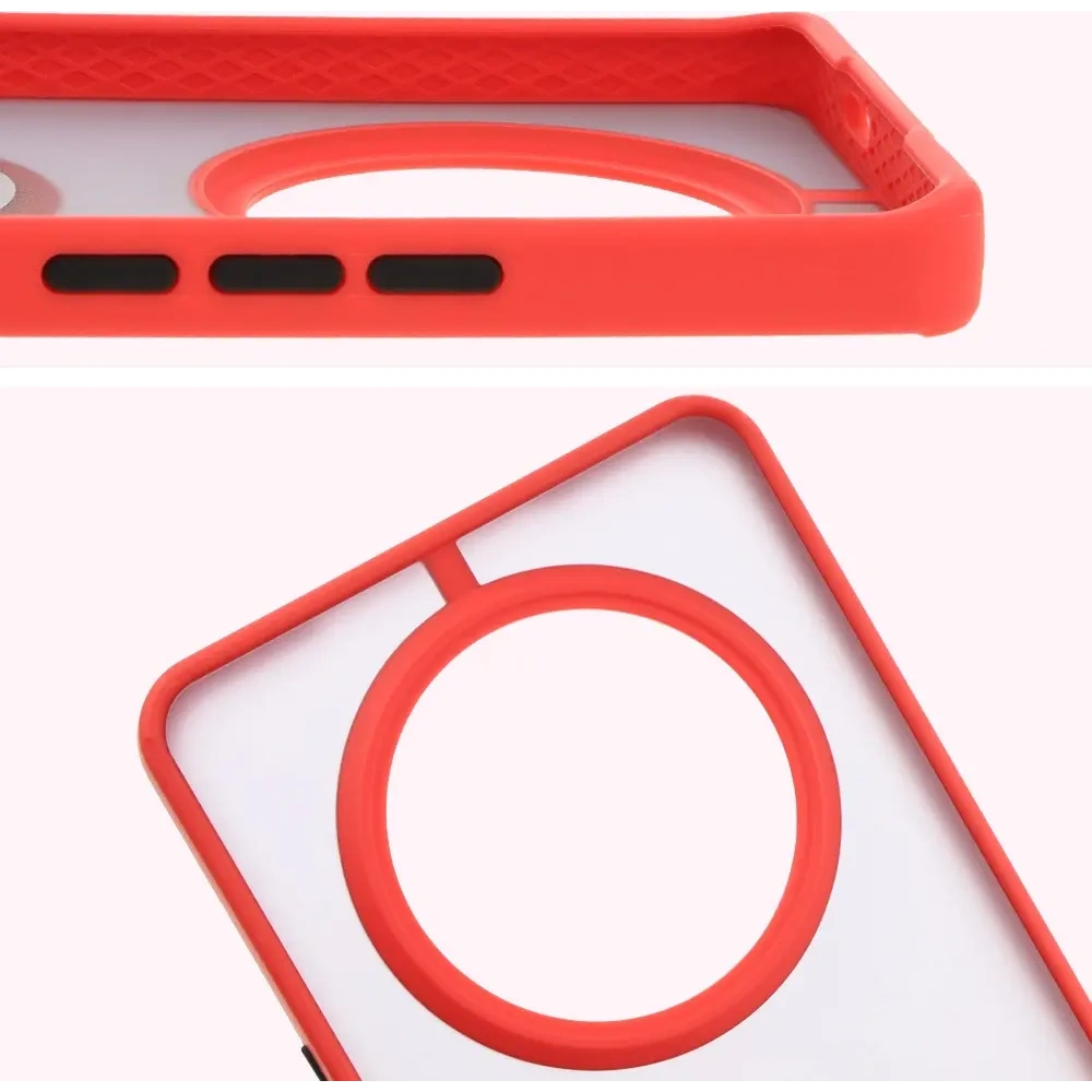 Hurtownia GSM - Bizon Case Hybrid Gyűrű Honor Magic7 Lite füstszínű piros kerettel - BIZ8307 - {ean13} - Hurt