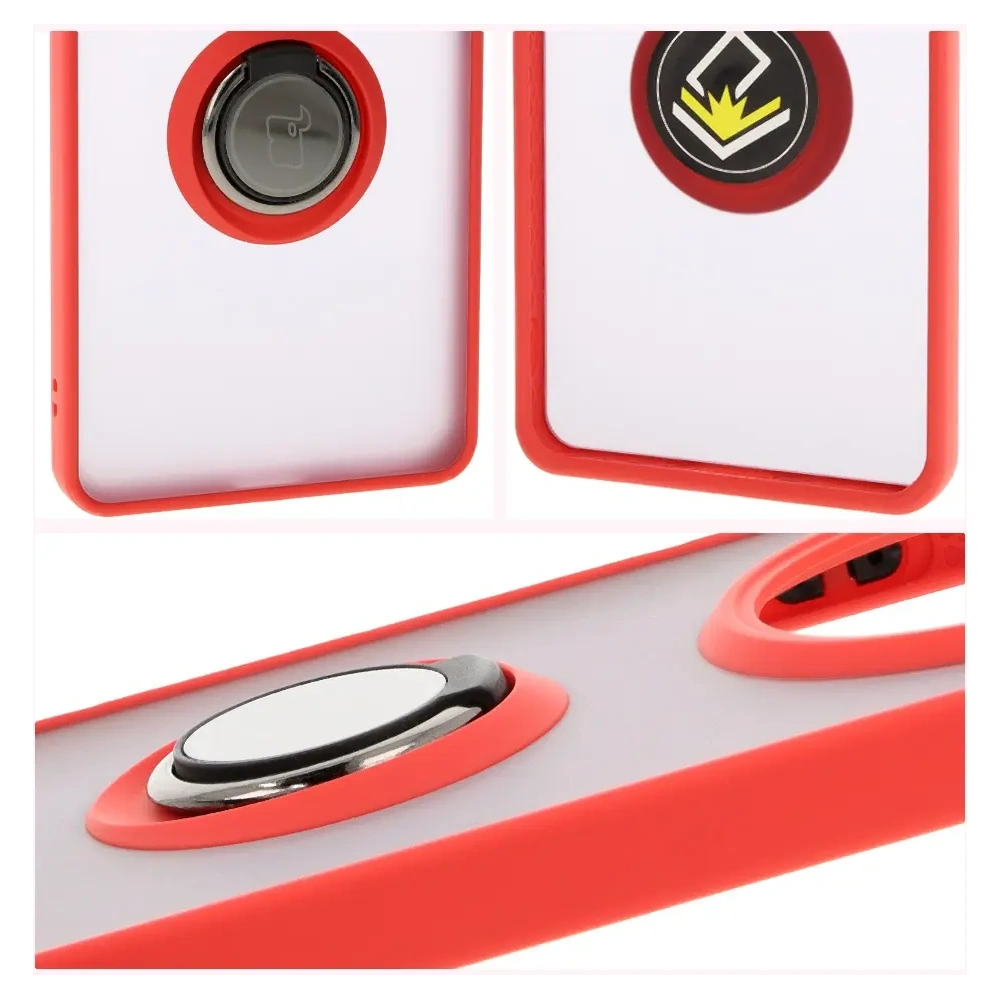 Hurtownia GSM - Bizon Case Hybrid Gyűrű Honor Magic7 Lite füstszínű piros kerettel - BIZ8307 - {ean13} - Hurt