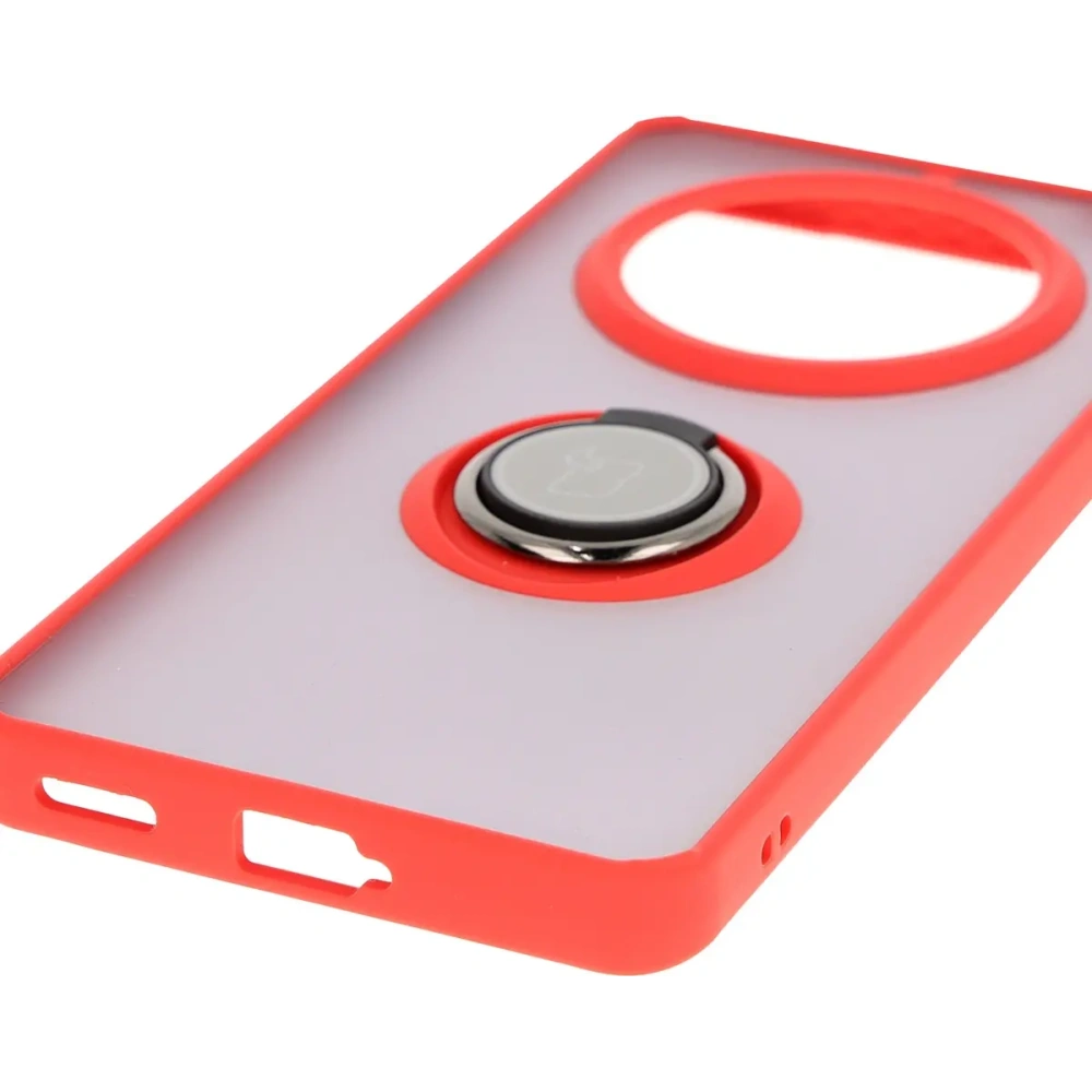 Hurtownia GSM - Bizon Case Hybrid Gyűrű Honor Magic7 Lite füstszínű piros kerettel - BIZ8307 - {ean13} - Hurt