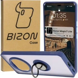 Hurtownia GSM - Pouzdro s prstenem na prst Bizon Case Hybrid Ring pro Honor Magic7 Lite kouřové s modrým rámečkem - BIZ8308 - {ean13} - Hurt