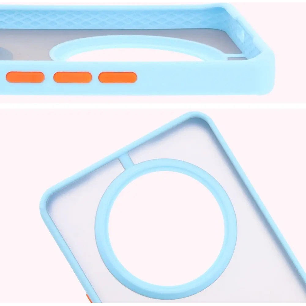 Hurtownia GSM - Pouzdro s prstovým držákem Bizon Case Hybrid Ring pro Honor Magic7 Lite kouřové s světle modrým rámem - BIZ8309 - {ean13} - Hurt