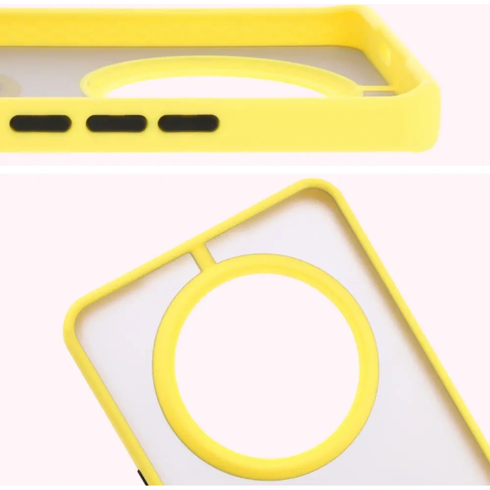 Hurtownia GSM - Bizon Case Hybrid Ring Honor Magic7 Lite rauchig mit einem gelben Rahmen - BIZ8310 - {ean13} - Hurt
