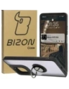 Bizon Case Hybrid Ring Motorola Moto G75 5G fumuriu cu un cadru negru