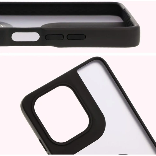 Etui z uchwytem na palec Bizon Case Hybrid Ring do Motorola Moto G75 5G przydymione z czarną ramką