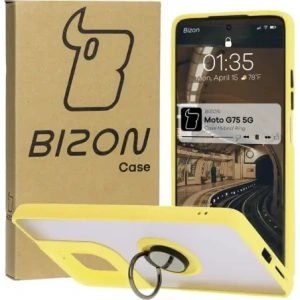 Hurtownia GSM - Bizon Case Hybrid Ring Motorola Moto G75 5G rauchig mit einem gelben Rahmen - BIZ8312 - {ean13} - Hurt