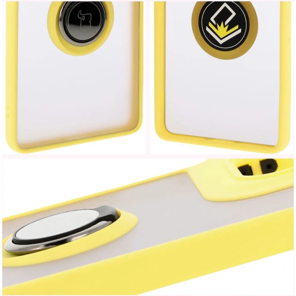 Hurtownia GSM - Bizon Case Hybrid Ring Motorola Moto G75 5G fumuriu cu un cadru galben - BIZ8312 - {ean13} - Hurt