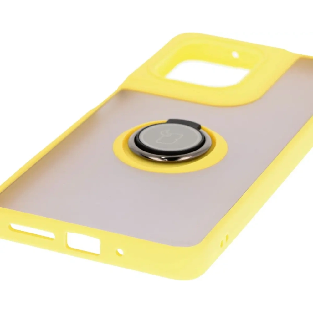 Hurtownia GSM - Bizon Case Hybrid Ring Motorola Moto G75 5G fumuriu cu un cadru galben - BIZ8312 - {ean13} - Hurt