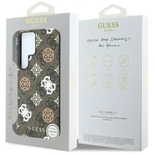 Wholesale Guess 4G Printed Colored Peony Pattern MagSafe Samsung Galaxy S25 Ultra brown - GUE4288 - {ean13} - Hurt