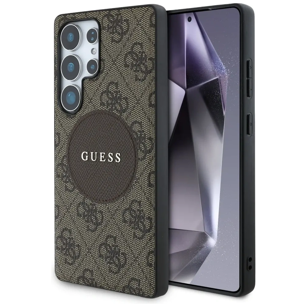 Hurtownia GSM - Etui Guess 4G Round Patch Classic Logo MagSafe do Samsung Galaxy S25 Ultra brązowy - GUE4291 - {ean13} - Hurt