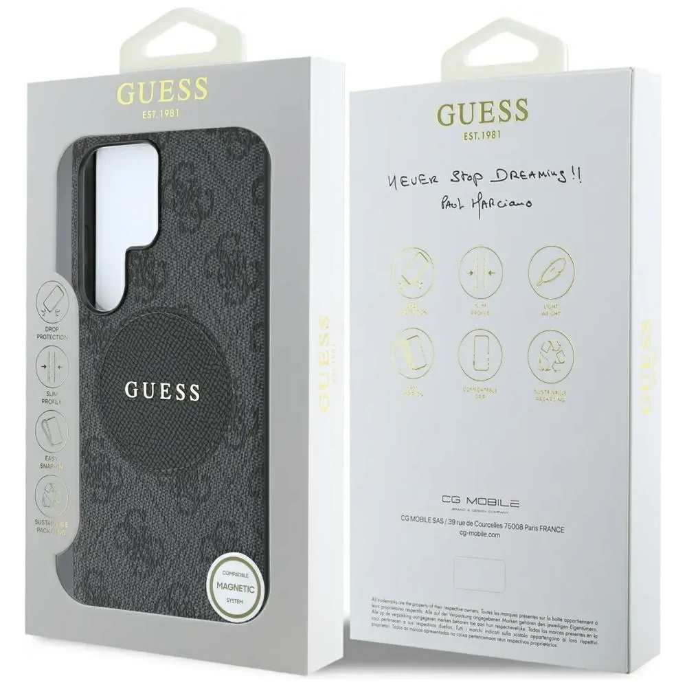 Wholesale Guess 4G Round Patch Classic Logo MagSafe Samsung Galaxy S25 Ultra black - GUE4292 - {ean13} - Hurt