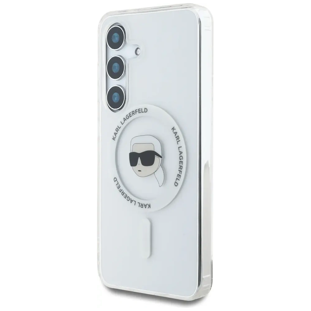 Hurtownia GSM - Karl Lagerfeld Gomb Karl Fej Nyomtatott Logó MagSafe Samsung Galaxy S25 fehér - KLD21884 - {ean13} - Hurt