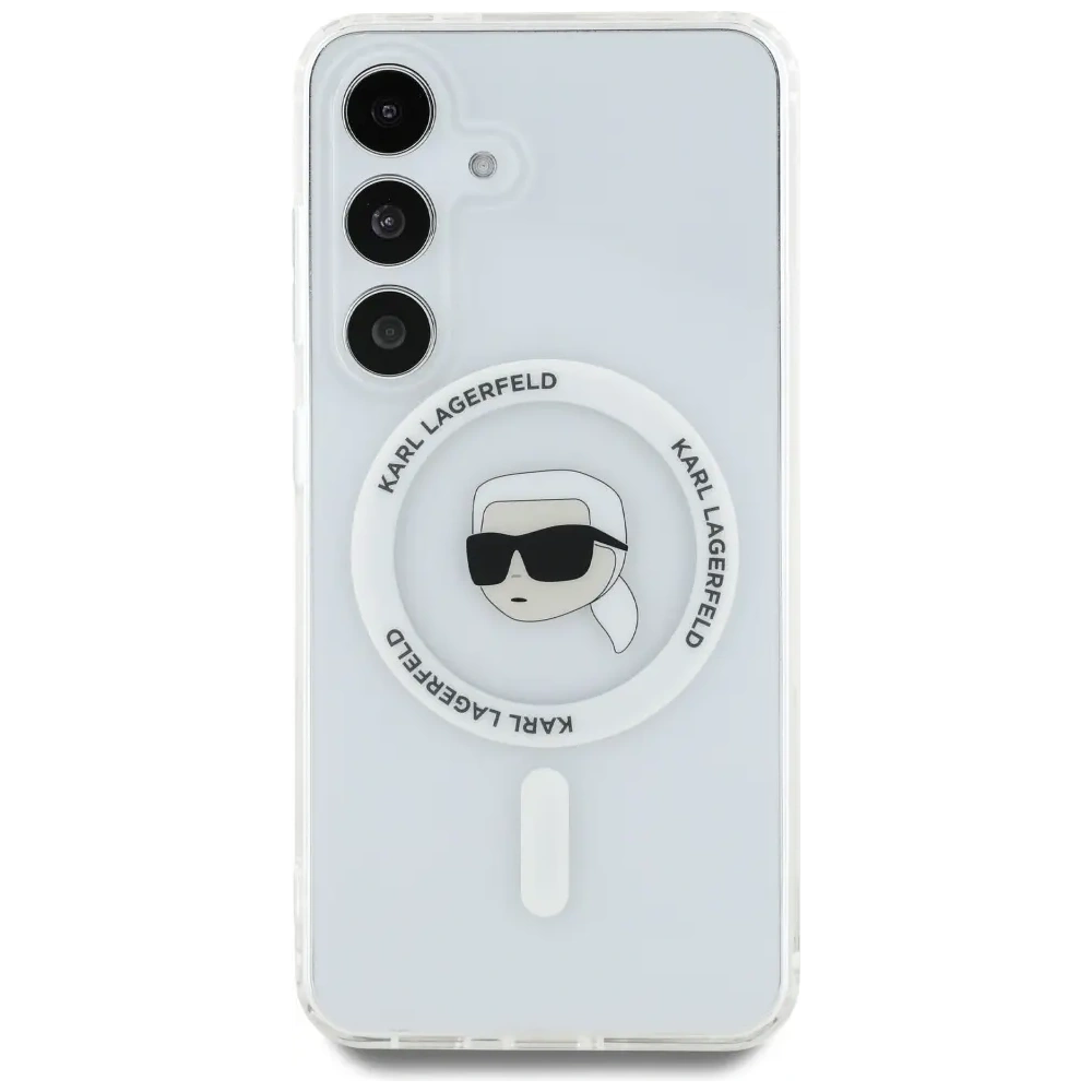 Hurtownia GSM - Karl Lagerfeld Gomb Karl Fej Nyomtatott Logó MagSafe Samsung Galaxy S25 fehér - KLD21884 - {ean13} - Hurt