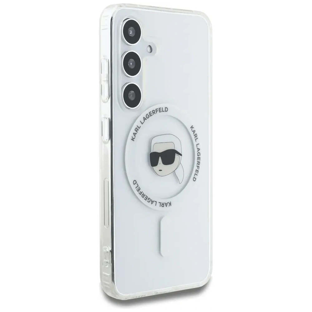 Hurtownia GSM - Karl Lagerfeld Gomb Karl Fej Nyomtatott Logó MagSafe Samsung Galaxy S25 fehér - KLD21884 - {ean13} - Hurt