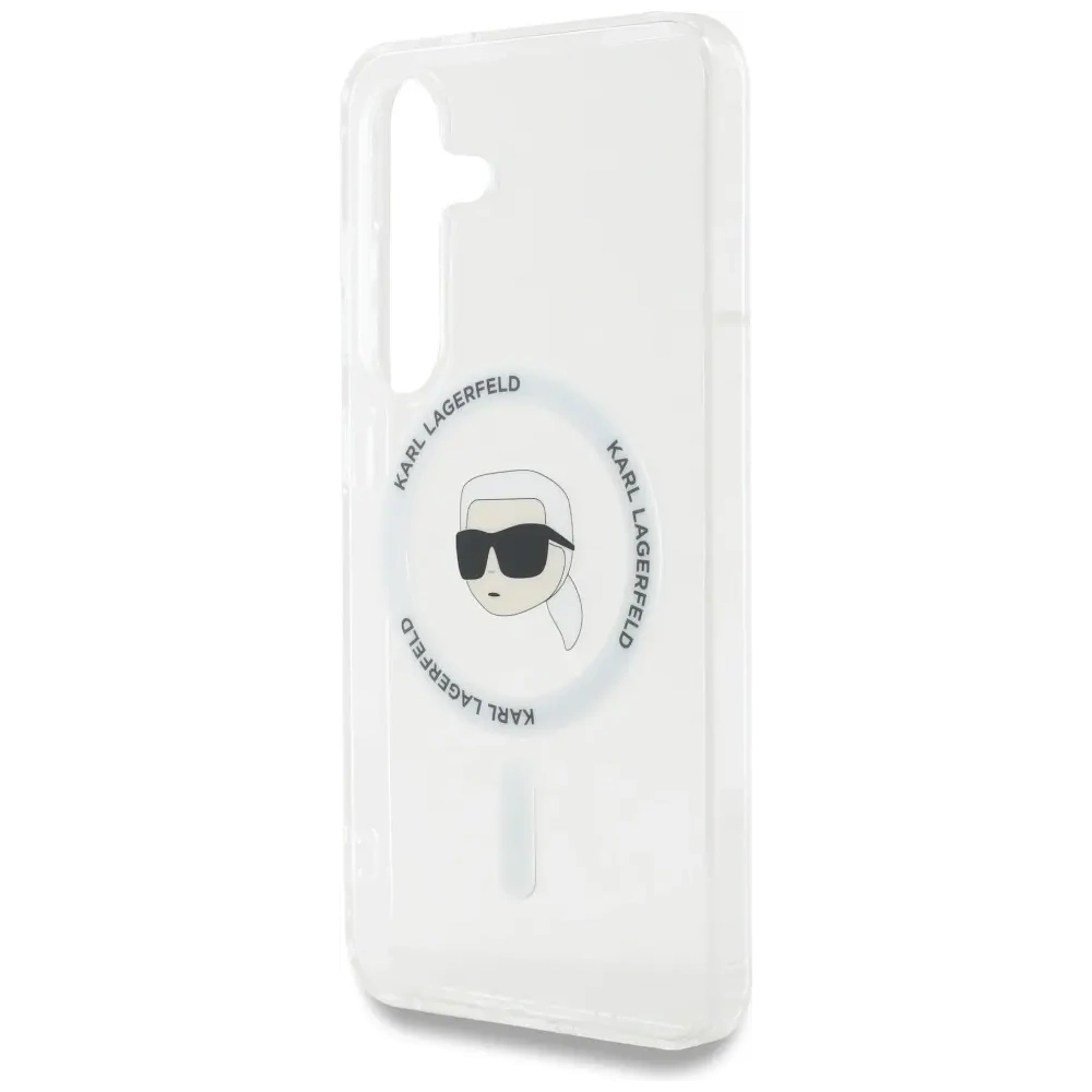 Hurtownia GSM - Karl Lagerfeld Gomb Karl Fej Nyomtatott Logó MagSafe Samsung Galaxy S25 fehér - KLD21884 - {ean13} - Hurt