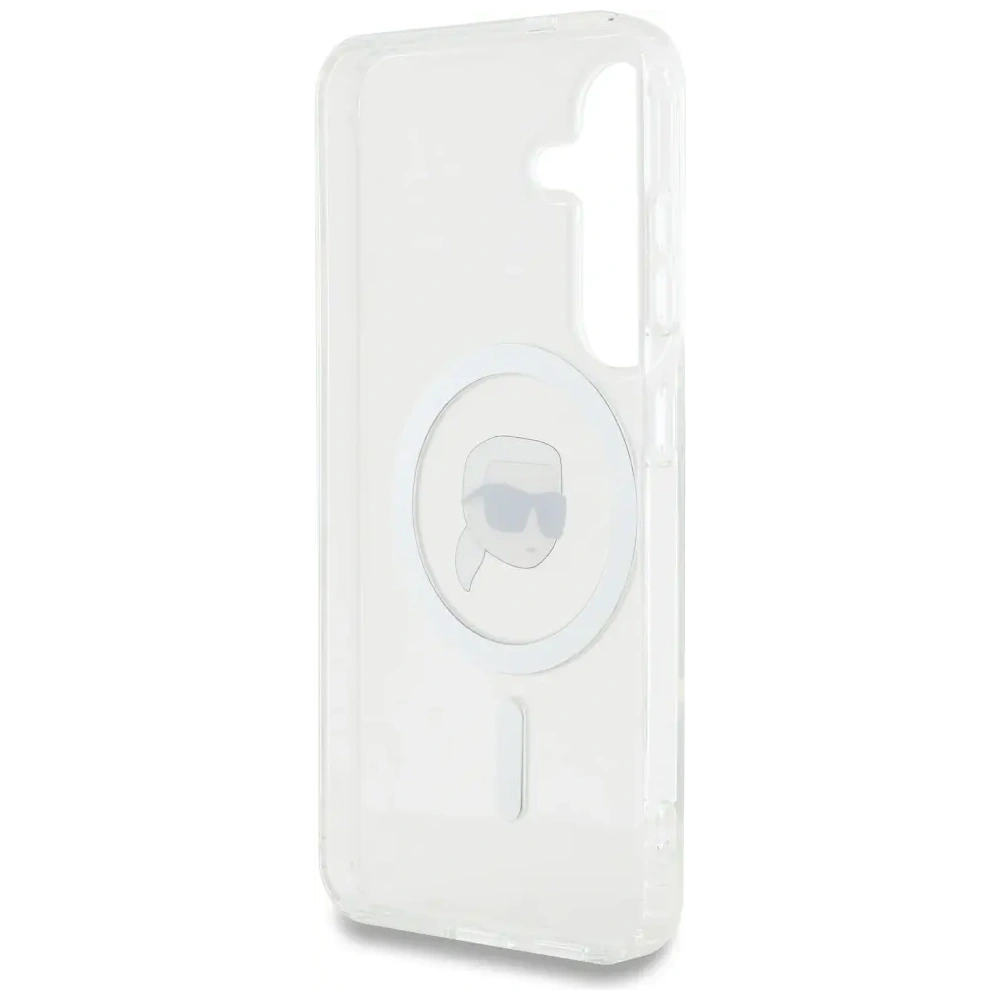 Hurtownia GSM - Karl Lagerfeld Gomb Karl Fej Nyomtatott Logó MagSafe Samsung Galaxy S25 fehér - KLD21884 - {ean13} - Hurt
