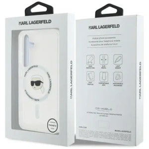 Hurtownia GSM - Karl Lagerfeld Buton Karl Cap Tipărit Logo MagSafe Samsung Galaxy S25 alb - KLD21884 - {ean13} - Hurt