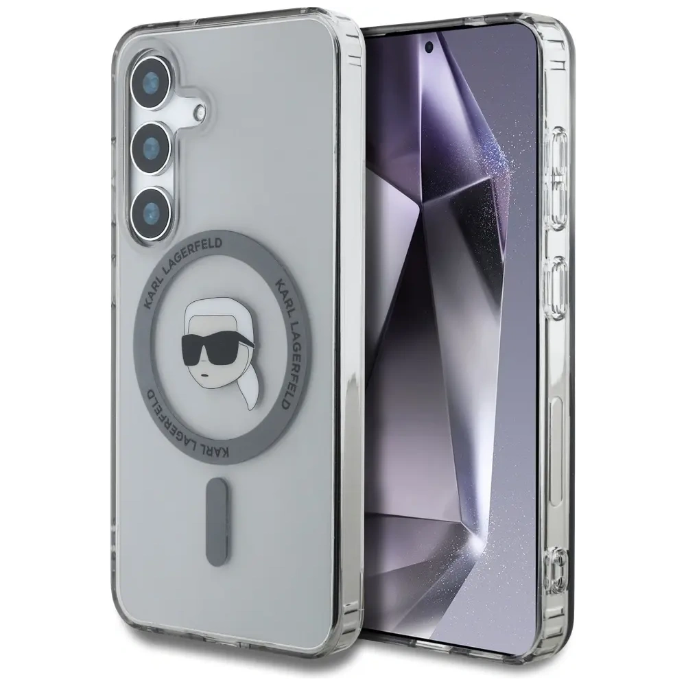 Hurtownia GSM - Etui Karl Lagerfeld Button Karl Head Printed Logo MagSafe do Samsung Galaxy S25 černé - KLD21885 - {ean13} - Hurt