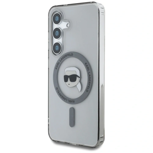 Etui Karl Lagerfeld Button Karl Head Printed Logo MagSafe do Samsung Galaxy S25 czarny