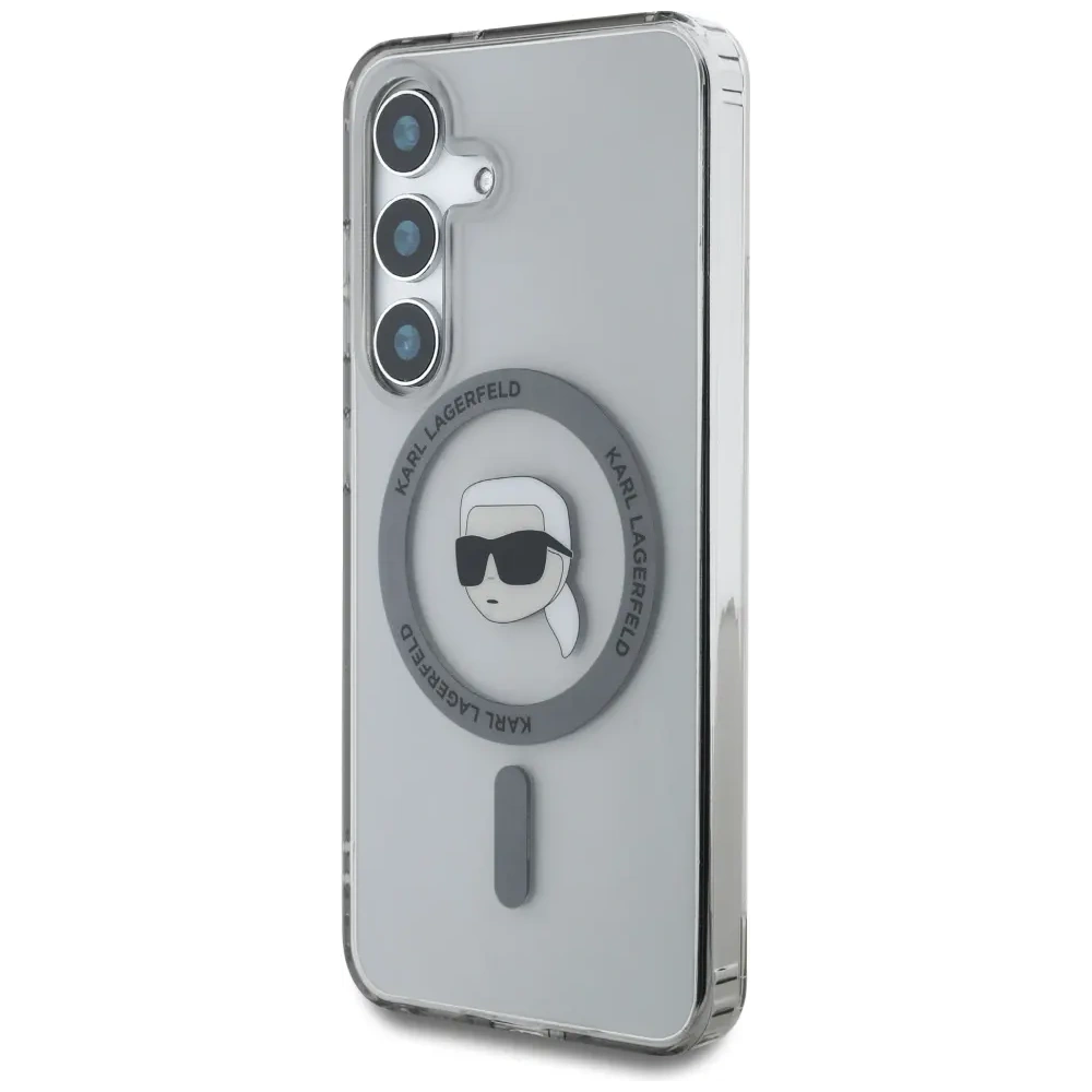 Hurtownia GSM - Etui Karl Lagerfeld Button Karl Head Printed Logo MagSafe do Samsung Galaxy S25 černé - KLD21885 - {ean13} - Hurt