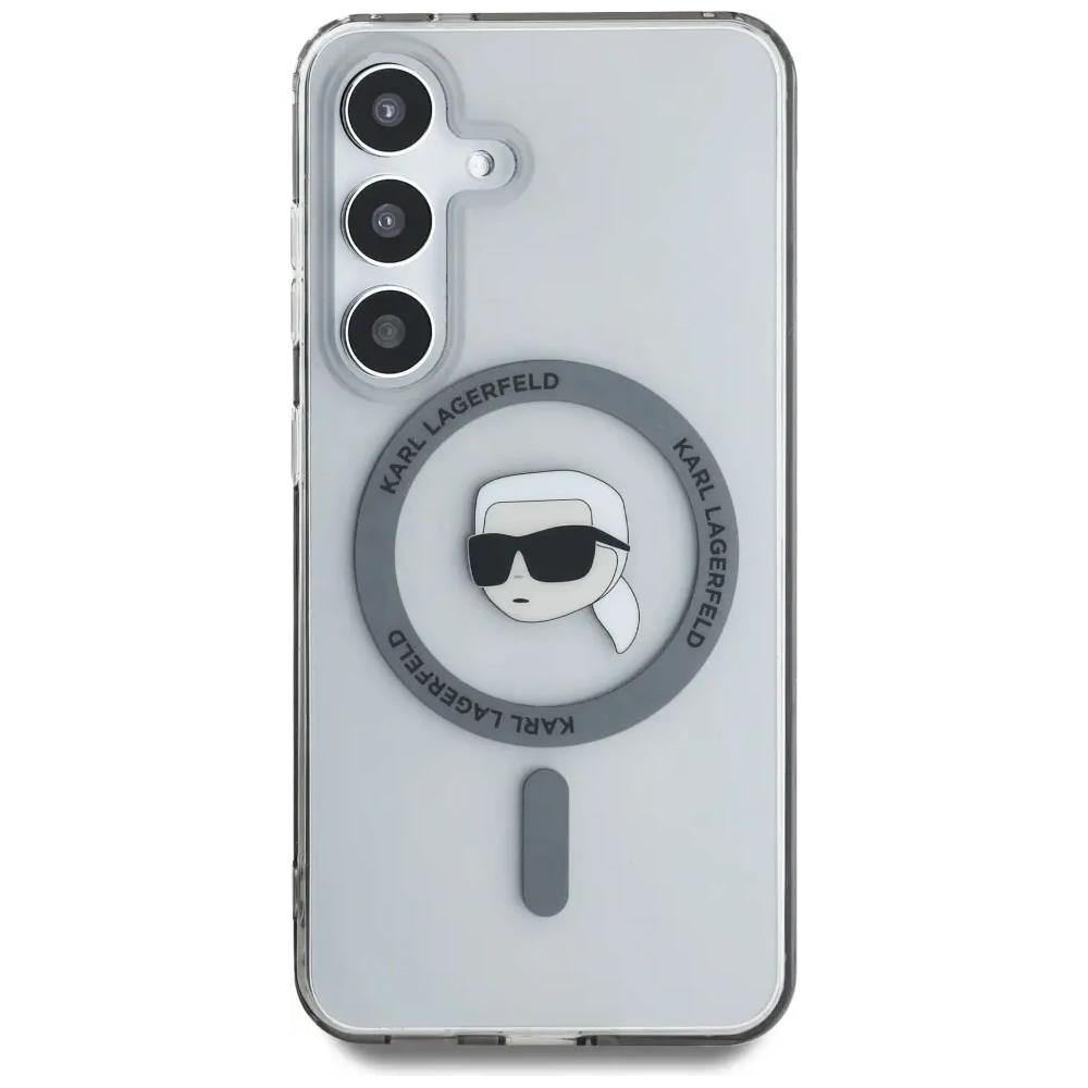 Hurtownia GSM - Etui Karl Lagerfeld Button Karl Head Printed Logo MagSafe do Samsung Galaxy S25 černé - KLD21885 - {ean13} - Hurt