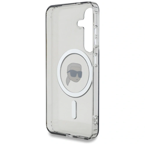 Etui Karl Lagerfeld Button Karl Head Printed Logo MagSafe do Samsung Galaxy S25 czarny