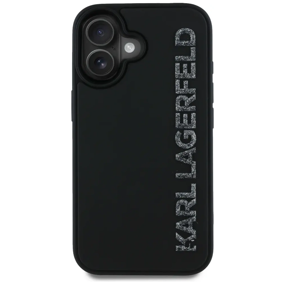 Hurtownia GSM - Karl Lagerfeld HC 3D Gumi Hosszú Csillám Apple iPhone 16 fekete - KLD21886 - {ean13} - Hurt