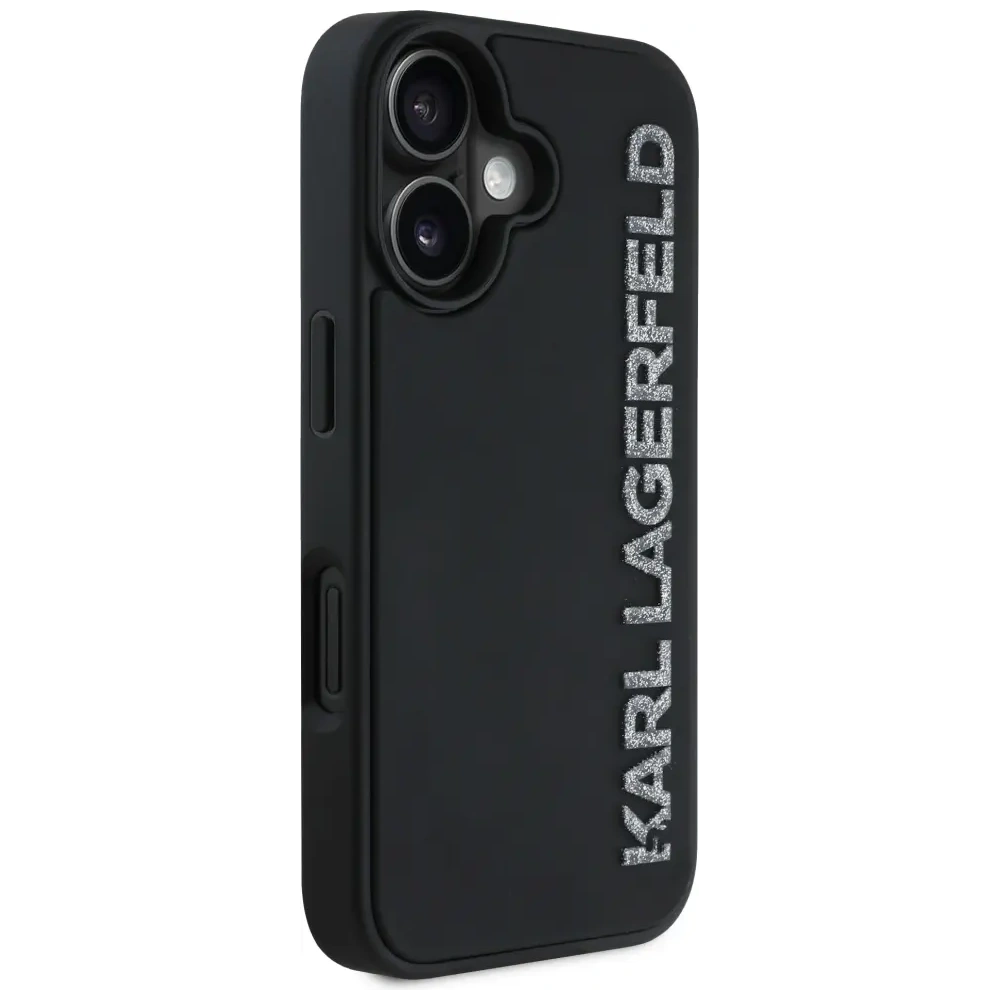 Hurtownia GSM - Karl Lagerfeld HC 3D Gumi Hosszú Csillám Apple iPhone 16 fekete - KLD21886 - {ean13} - Hurt