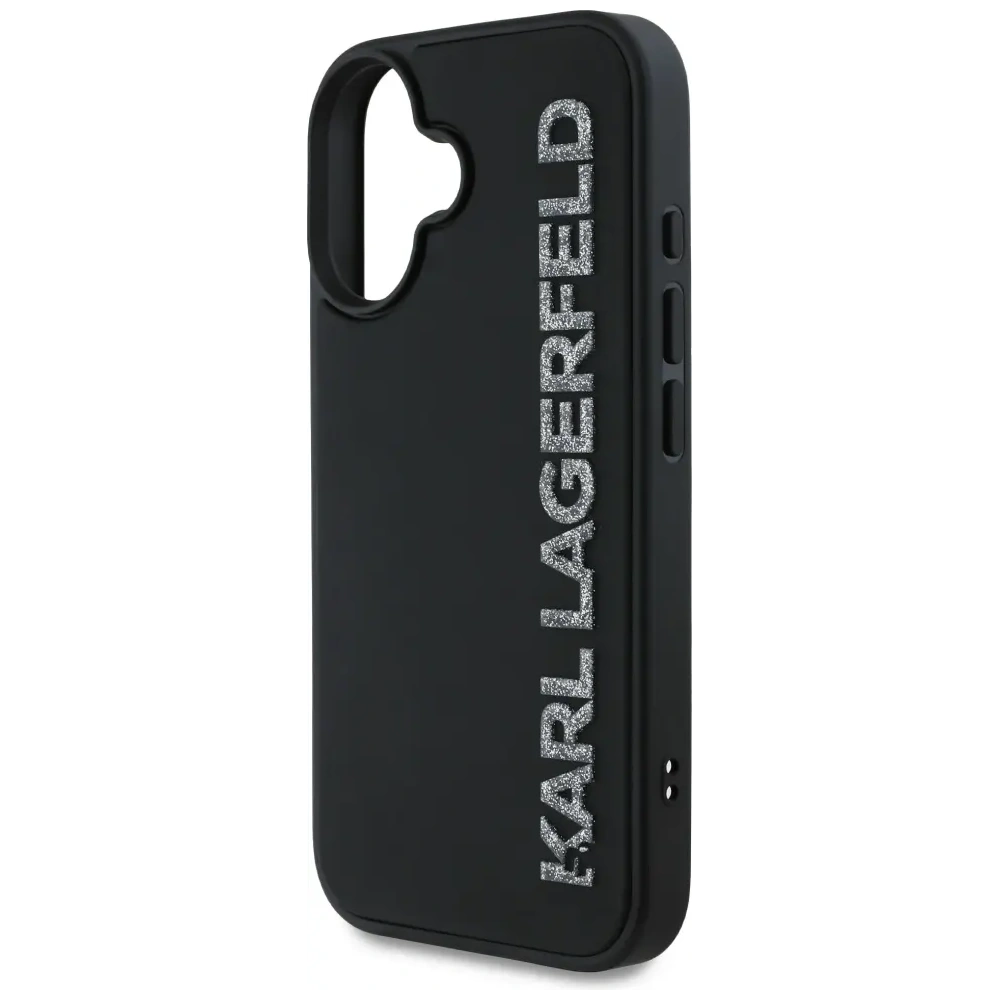 Hurtownia GSM - Karl Lagerfeld HC 3D Gumi Hosszú Csillám Apple iPhone 16 fekete - KLD21886 - {ean13} - Hurt