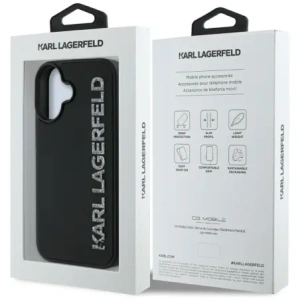 Hurtownia GSM - Karl Lagerfeld HC 3D Rubber Elongated Glitter Apple iPhone 16 negru - KLD21886 - {ean13} - Hurt