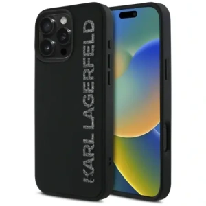 Hurtownia GSM - Etui Karl Lagerfeld HC 3D Rubber Elongated Glitter do Apple iPhone 16 Pro černé - KLD21887 - {ean13} - Hurt