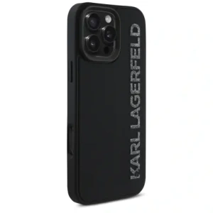 Hurtownia GSM - Etui Karl Lagerfeld HC 3D Rubber Elongated Glitter do Apple iPhone 16 Pro černé - KLD21887 - {ean13} - Hurt