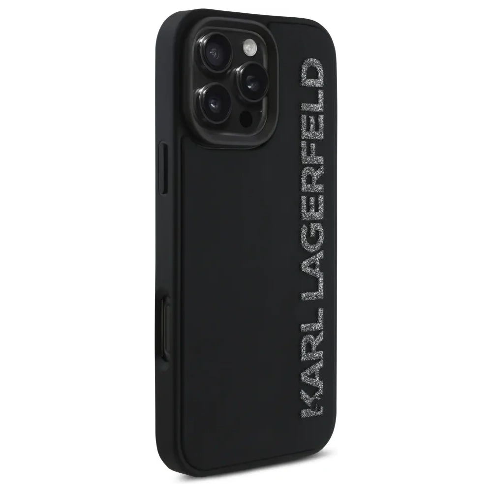 Hurtownia GSM - Etui Karl Lagerfeld HC 3D Rubber Elongated Glitter do Apple iPhone 16 Pro černé - KLD21887 - {ean13} - Hurt