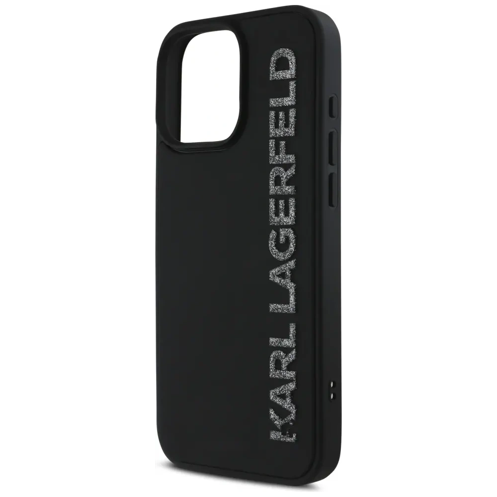 Hurtownia GSM - Etui Karl Lagerfeld HC 3D Rubber Elongated Glitter do Apple iPhone 16 Pro černé - KLD21887 - {ean13} - Hurt
