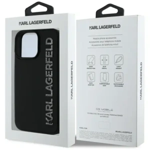Hurtownia GSM - Etui Karl Lagerfeld HC 3D Rubber Elongated Glitter do Apple iPhone 16 Pro černé - KLD21887 - {ean13} - Hurt