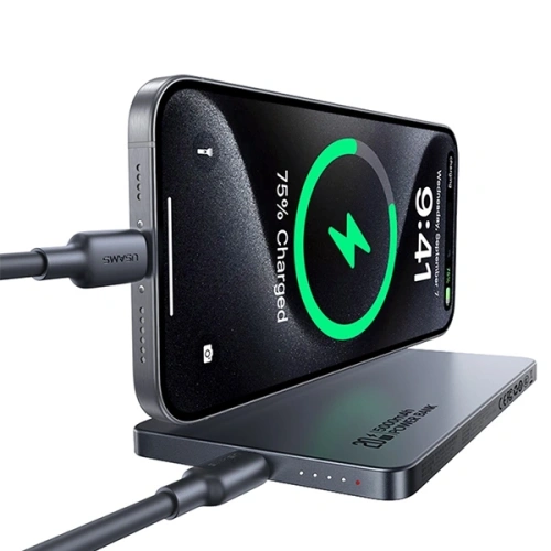 Powerbank z ładowaniem bezprzewodowym USAMS US-CD231 5000mAh 20W PD Fast Charge biały/white