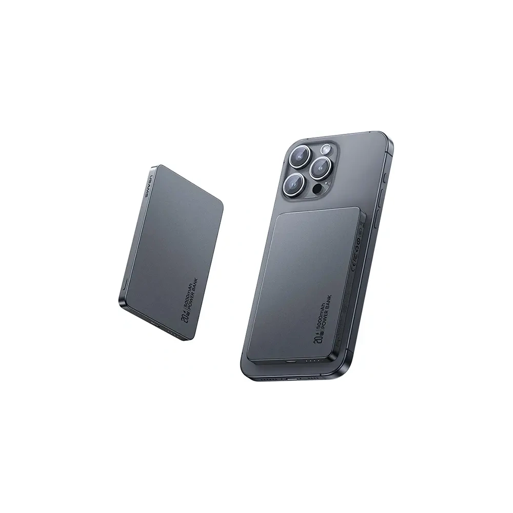 Hurtownia GSM - Powerbanka s bezdrátovým nabíjením USAMS US-CD231 5000mAh 20W PD rychlé nabíjení šedá/odřená - USA1227 - {ean13} - Hurt