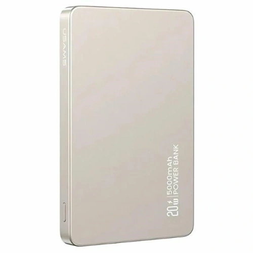 Powerbank z ładowaniem bezprzewodowym USAMS US-CD231 5000mAh 20W PD Fast Charge tytanowy/titanium