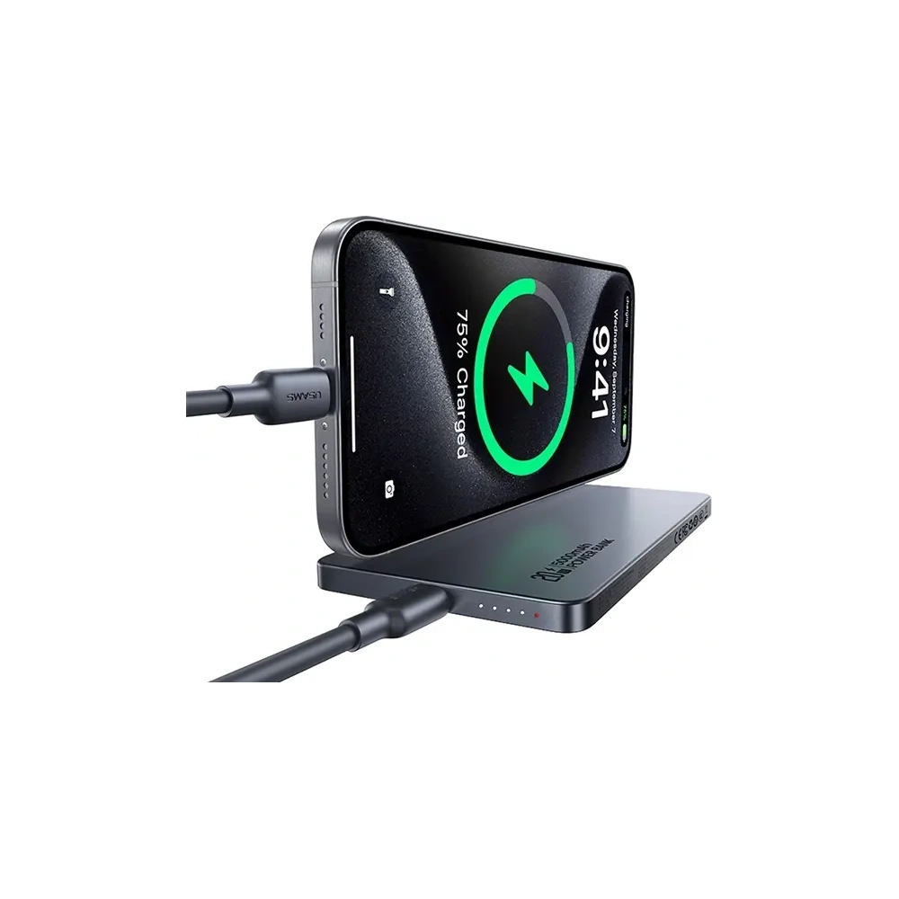 Hurtownia GSM - Powerbank s bezdrátovým nabíjením USAMS US-CD231 5000mAh 20W PD Rychlé nabíjení titanový/titanium - USA1228 - {ean13} - Hurt